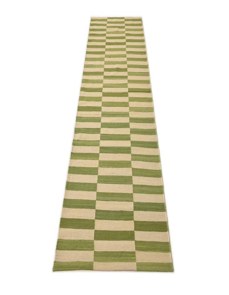 Detail image of  2' 6 x 9' 8  Hand Woven Kilim Modern Wool Runner Rug