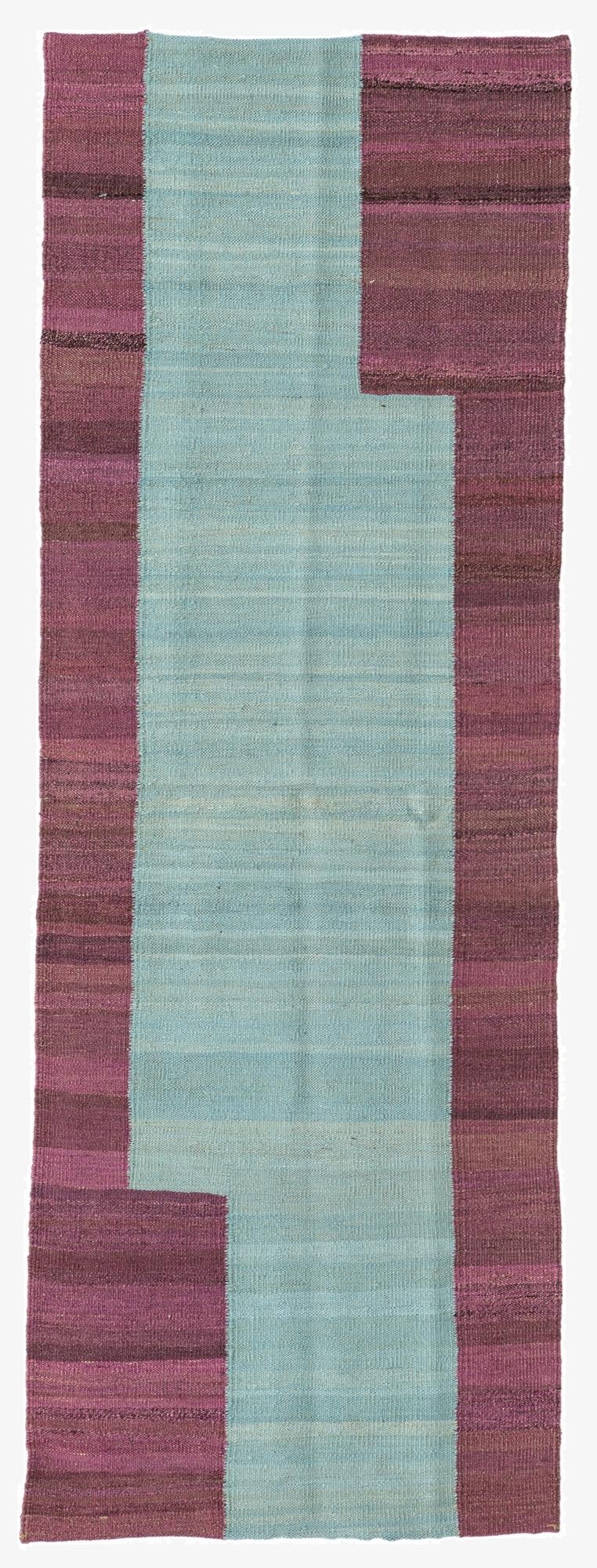  2' 4 x 6' 8  Hand Woven Kilim Modern Wool Runner Rug