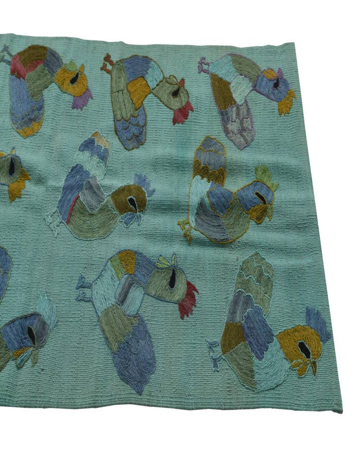 Detail image of  2' 4 x 9' 3  Hand Woven Kilim Suzani Wool Runner Rug