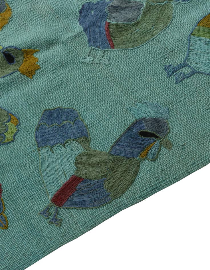 Detail image of  2' 4 x 9' 3  Hand Woven Kilim Suzani Wool Runner Rug