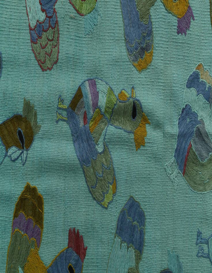 Detail image of  2' 4 x 9' 3  Hand Woven Kilim Suzani Wool Runner Rug