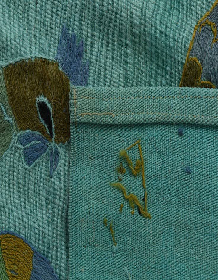 Detail image of  2' 4 x 9' 3  Hand Woven Kilim Suzani Wool Runner Rug