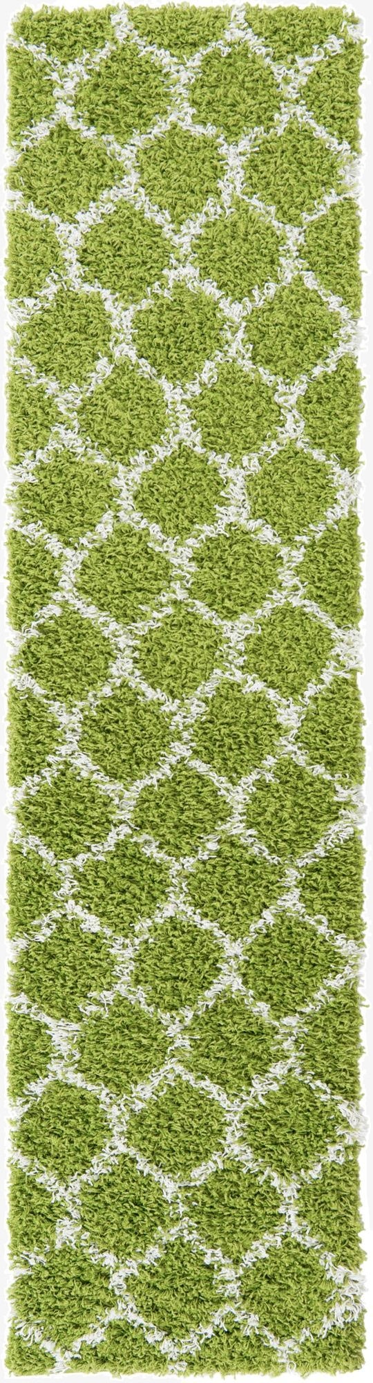  2' x 8' Lattice Shag Runner Rug