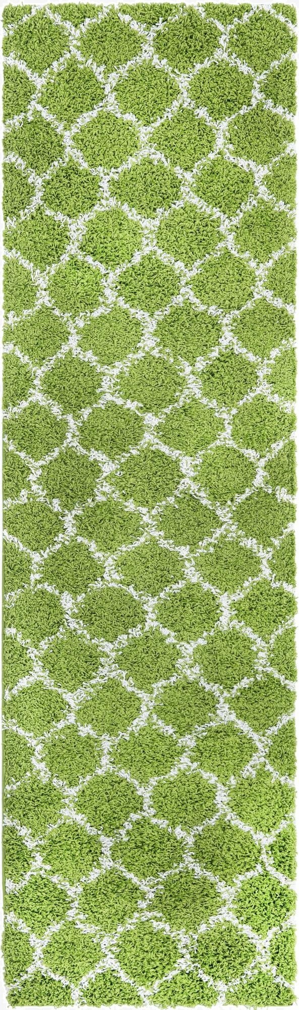  2' 7 x 10' Lattice Shag Runner Rug