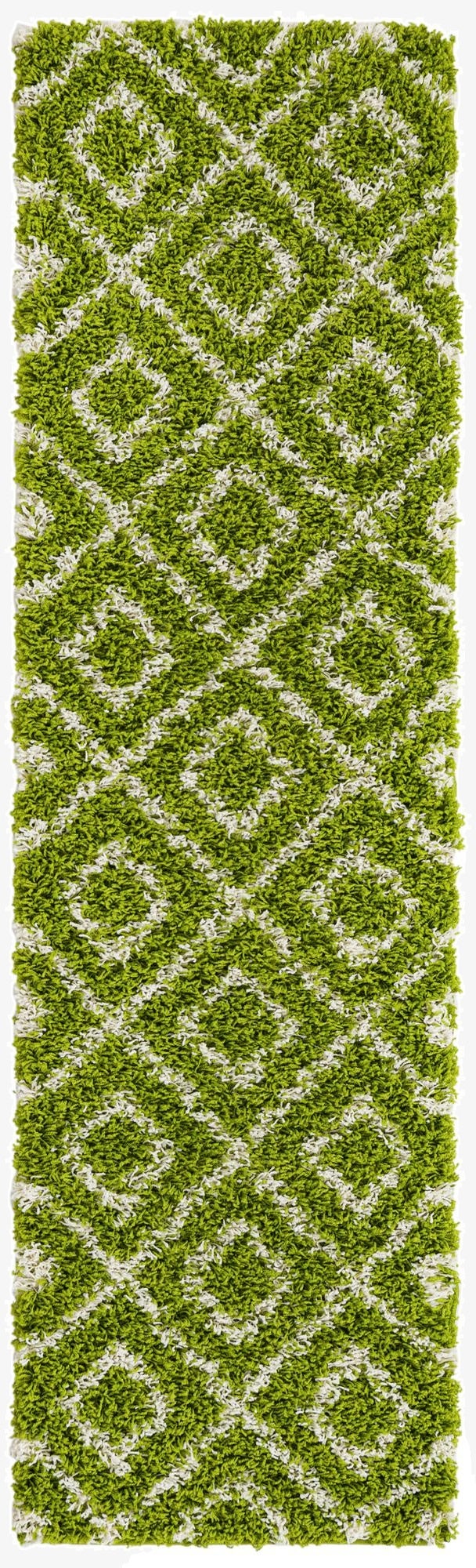  2' x 7' Lattice Shag Runner Rug