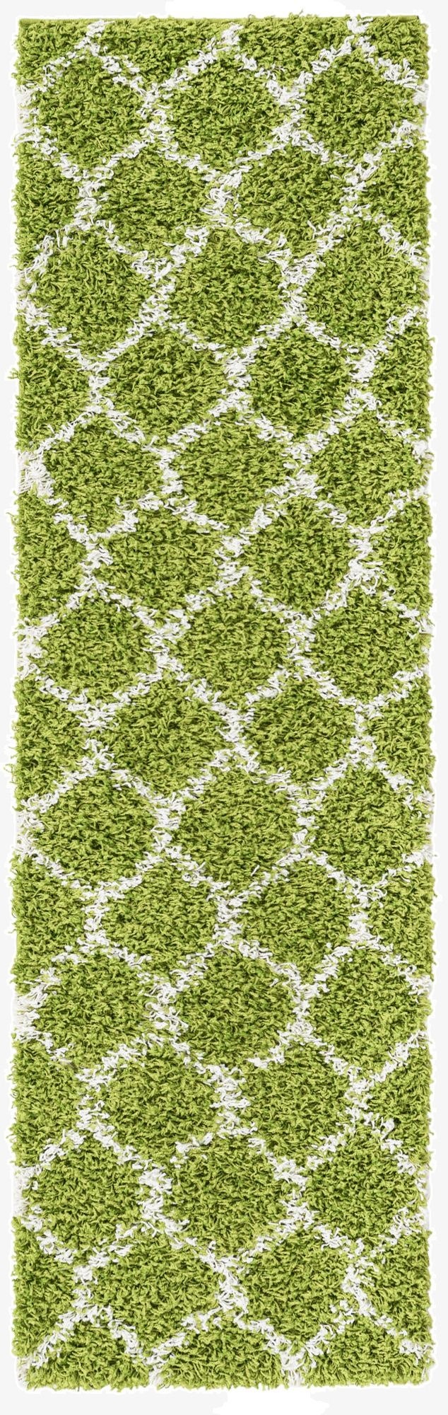  2' x 7' Lattice Shag Runner Rug