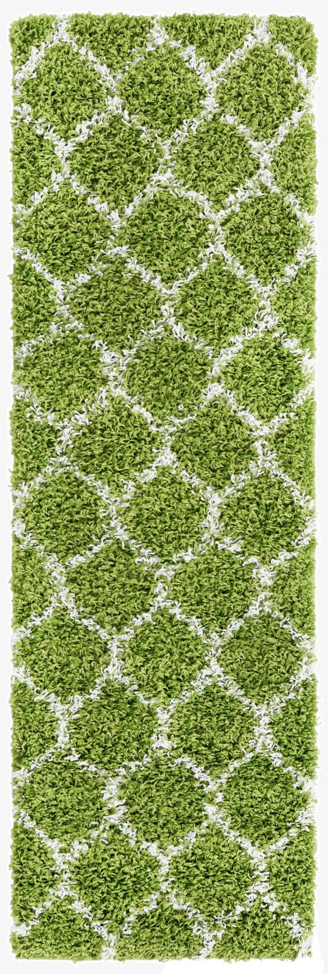  2' x 6' Lattice Shag Runner Rug