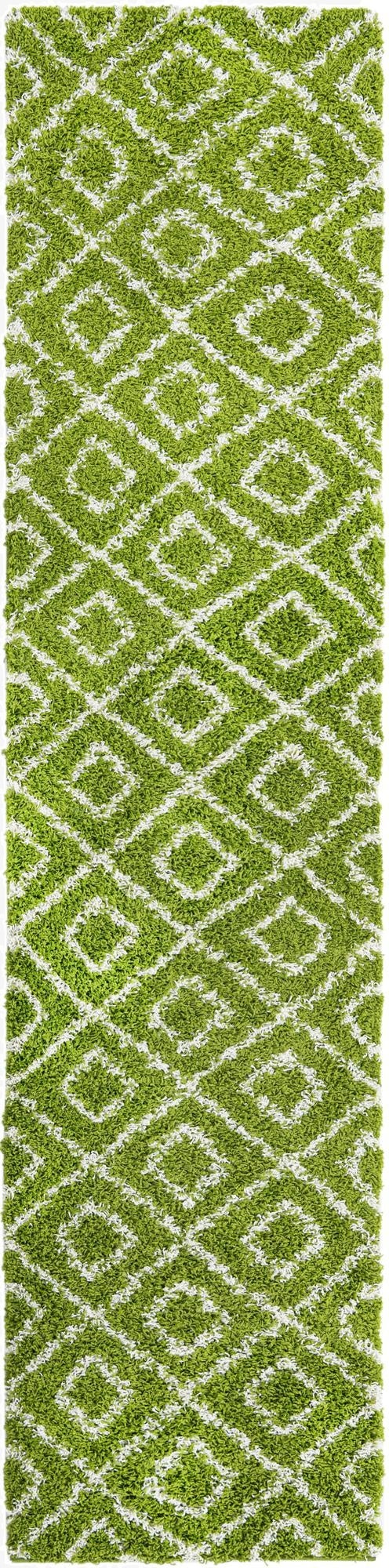  2' 7 x 12' Lattice Shag Runner Rug
