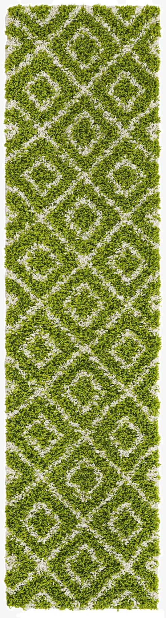  2' x 8' Lattice Shag Runner Rug