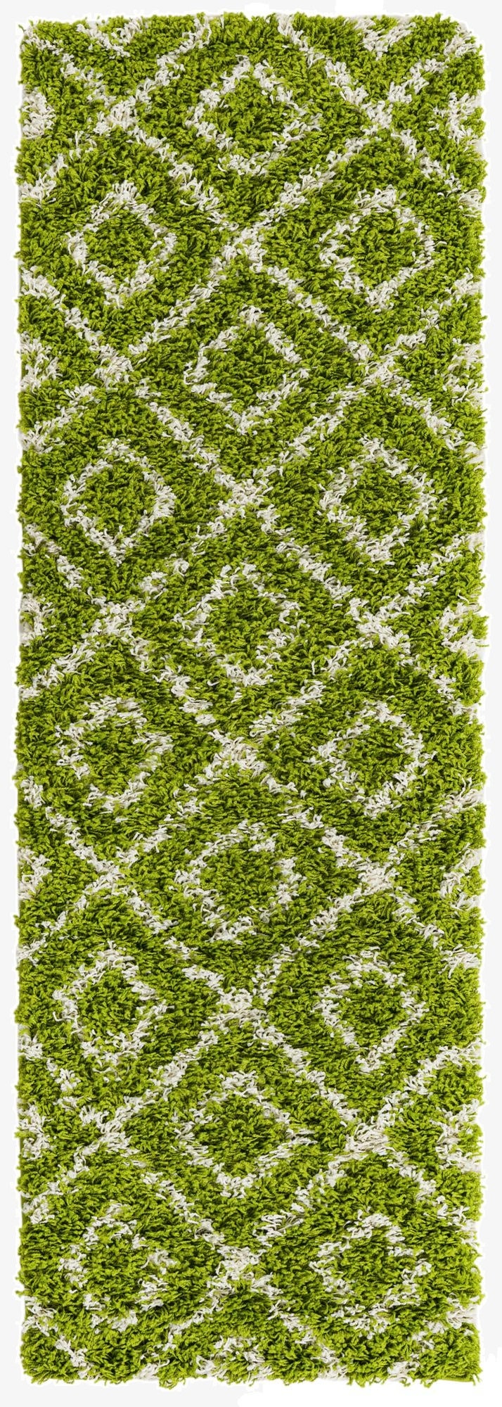  2' x 6' Lattice Shag Runner Rug