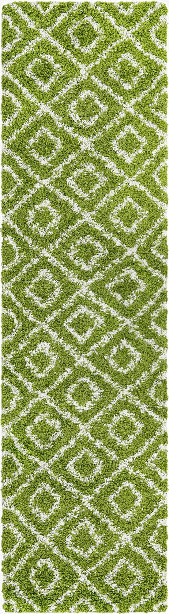  2' 7 x 10' Lattice Shag Runner Rug