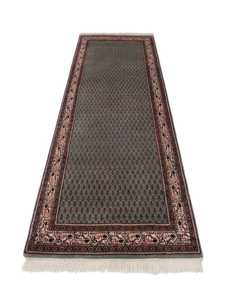 Detail image of  3' 2 x 9' 3  Hand Knotted Mir Oriental Wool Runner Rug