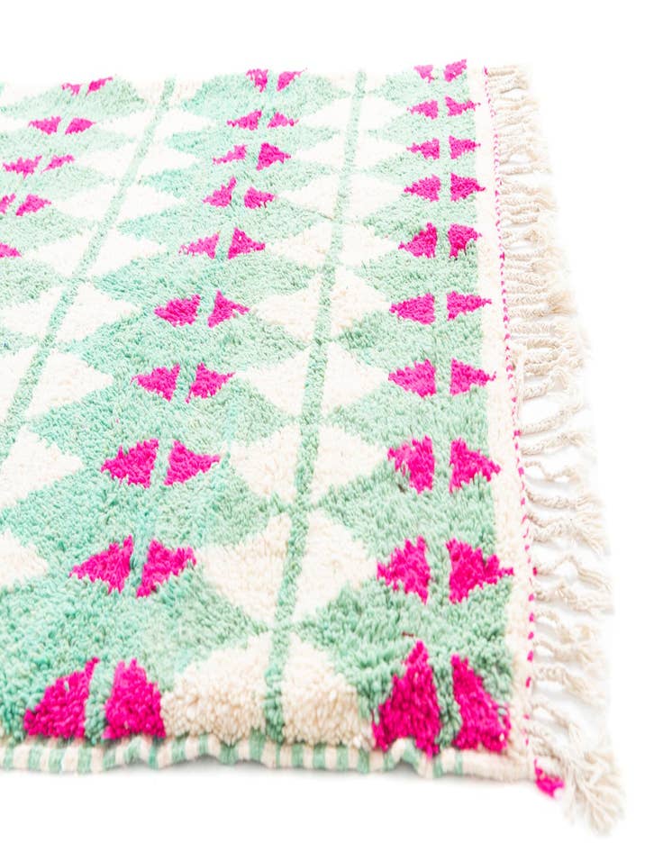 Detail image of  4' 6 x 7' 10  Hand Knotted Moroccan Wool Runner Rug