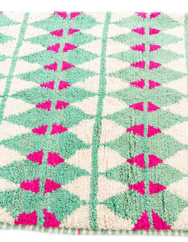 Detail image of  4' 6 x 7' 10  Hand Knotted Moroccan Wool Runner Rug