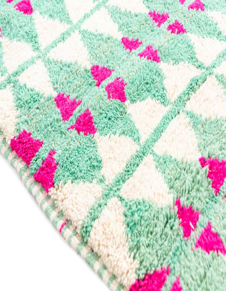 Detail image of  4' 6 x 7' 10  Hand Knotted Moroccan Wool Runner Rug