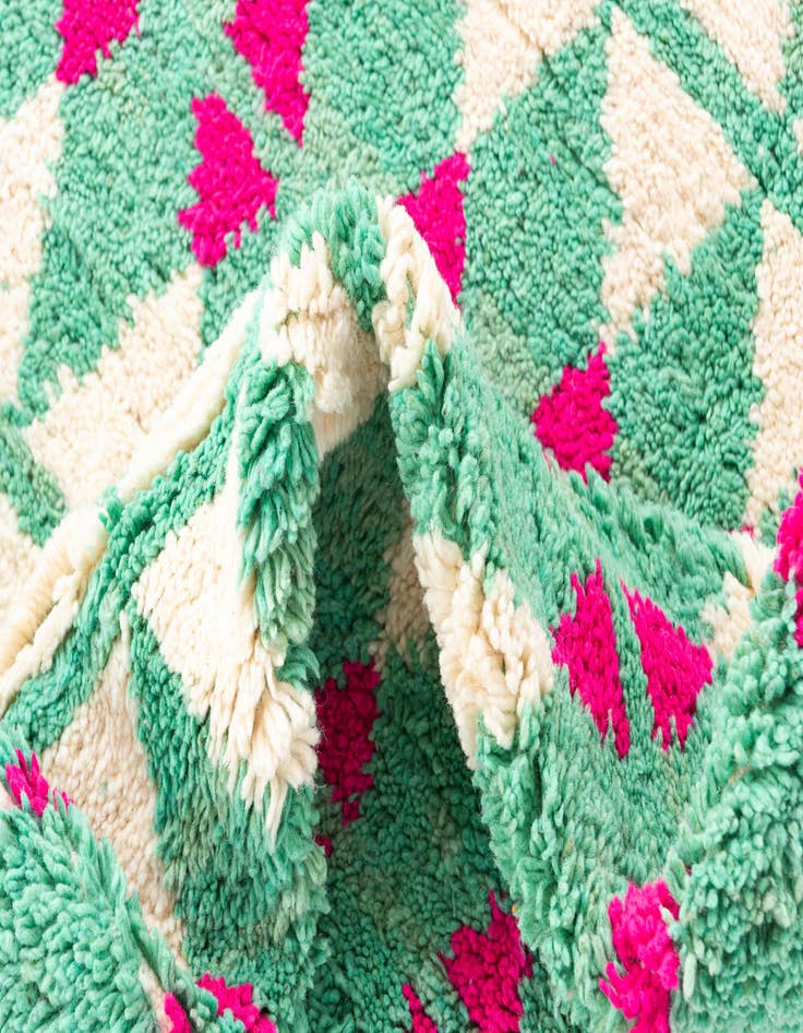 Detail image of  4' 6 x 7' 10  Hand Knotted Moroccan Wool Runner Rug