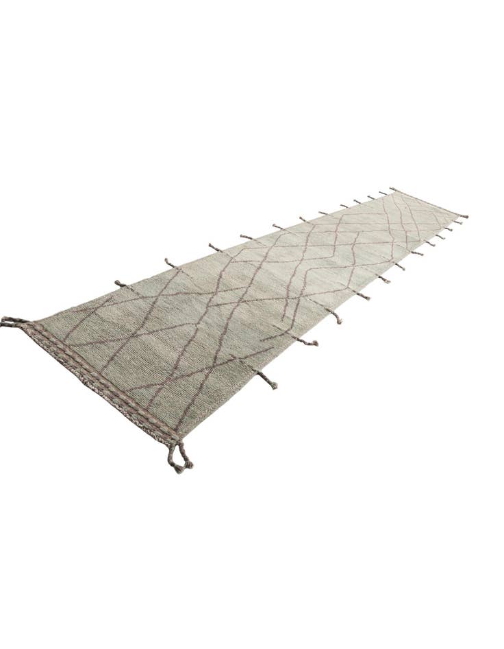Detail image of  3' 1 x 18' 7  Hand Knotted Moroccan Wool Runner Rug