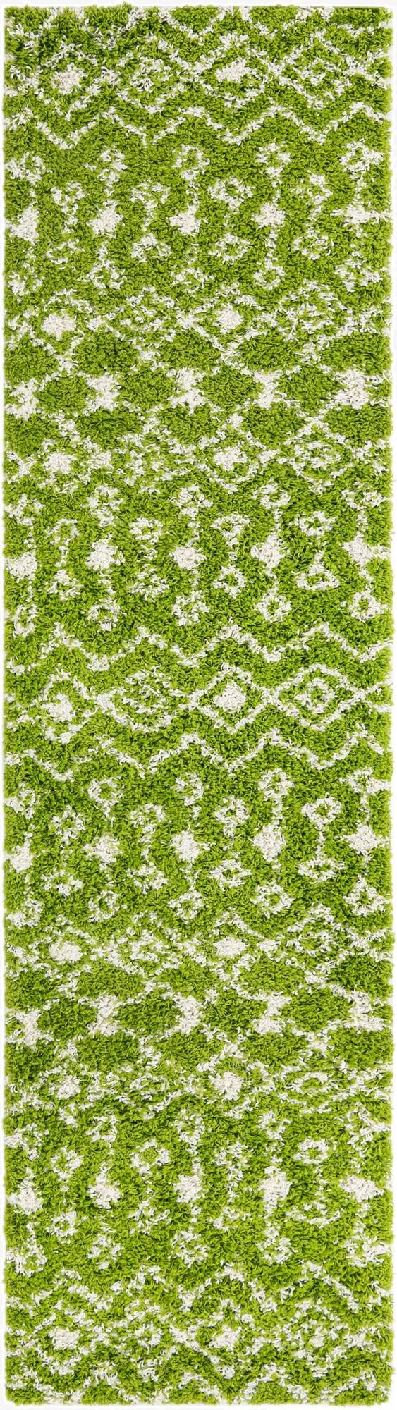  2' 7 x 10' Moroccan Trellis Shag Runner Rug