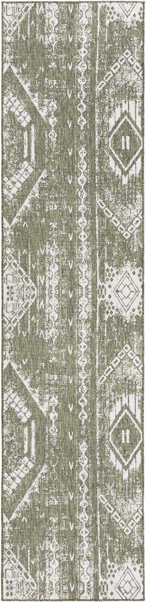  3' 3 x 14'  Washable Bohemian Indoor / Outdoor Runner Rug