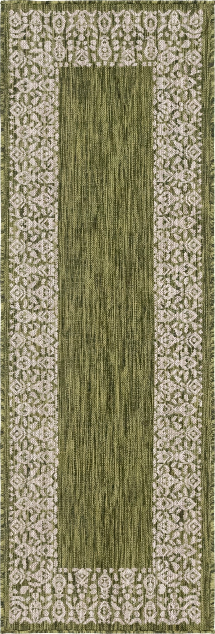  2' x 6'  Washable Border Indoor / Outdoor Runner Rug