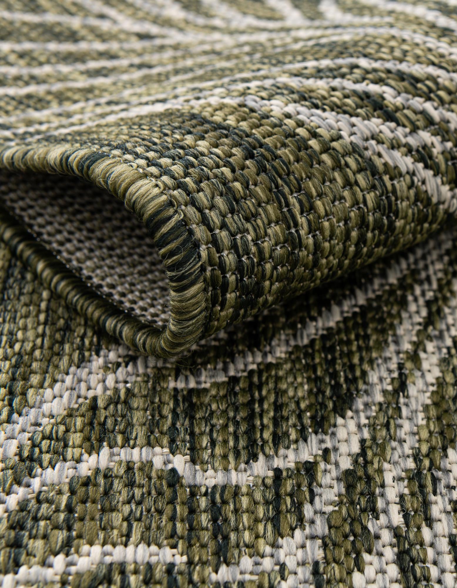 Green 2' x 6' Botanical Indoor / Outdoor Runner Rug | Rugs.com