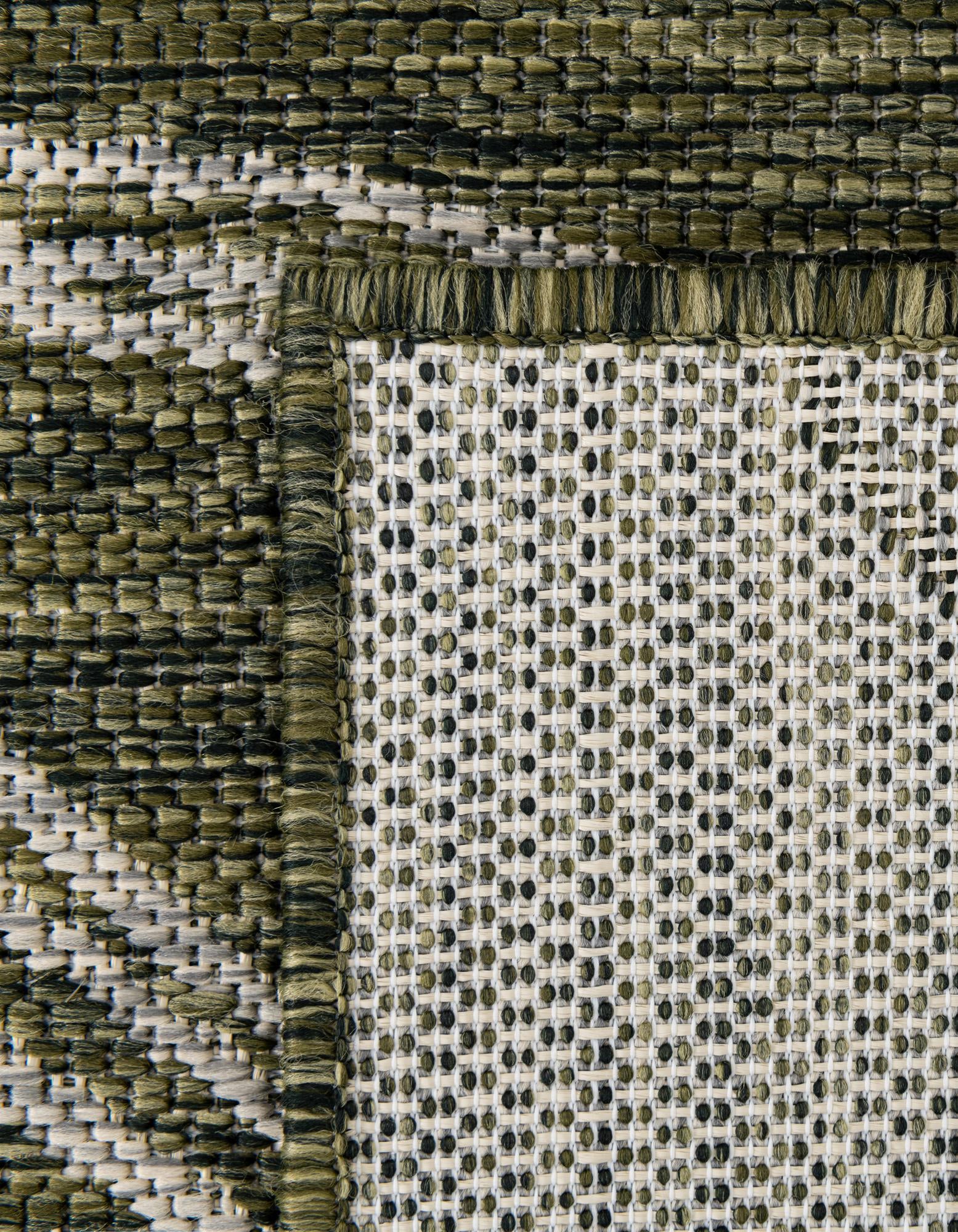 Green 2' x 6' Botanical Indoor / Outdoor Runner Rug | Rugs.com