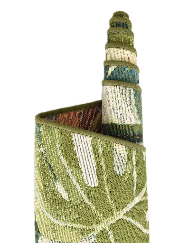 Detail image of  2' 7 x 11'  Washable Botanical Indoor / Outdoor Runner Rug