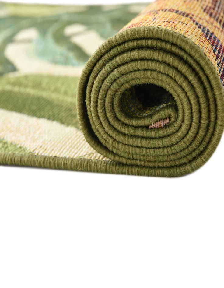 Detail image of  2' 7 x 11'  Washable Botanical Indoor / Outdoor Runner Rug