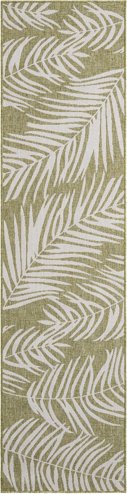  2' 7 x 10'  Washable Botanical Indoor / Outdoor Runner Rug