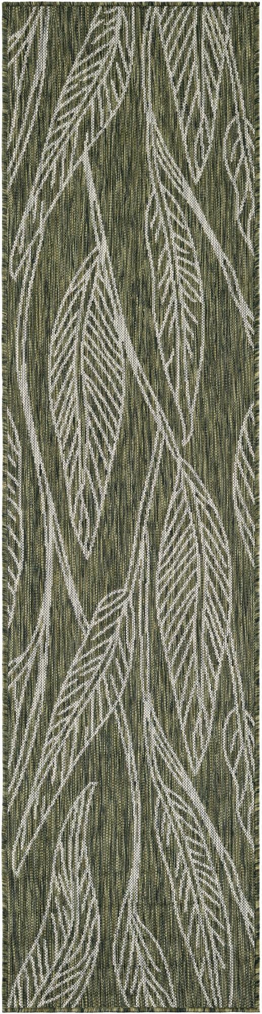  2' x 8'  Washable Botanical Indoor / Outdoor Runner Rug