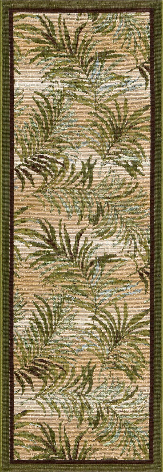  2' x 6'  Washable Botanical Indoor / Outdoor Runner Rug