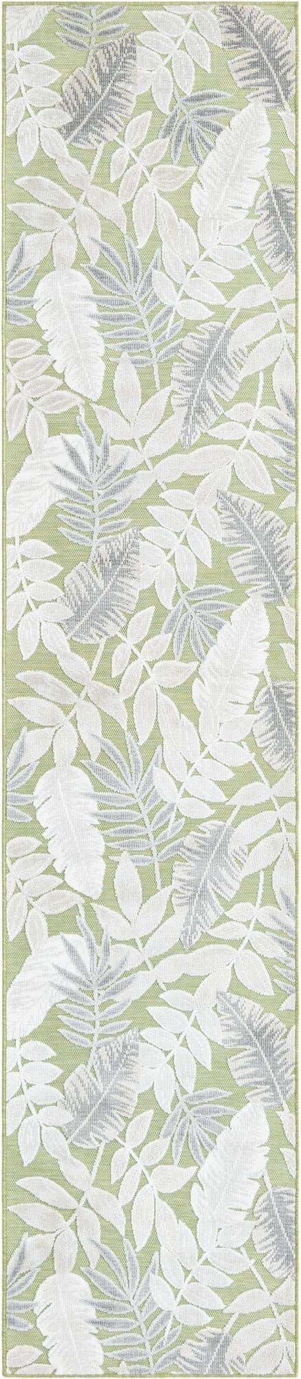 2' 7 x 12'  Washable Botanical Indoor / Outdoor Runner Rug
