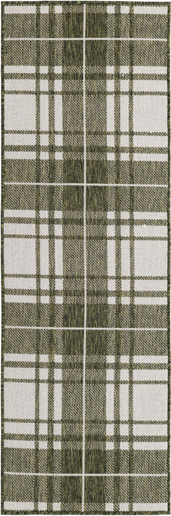  2' x 6'  Washable Checkered Indoor / Outdoor Runner Rug