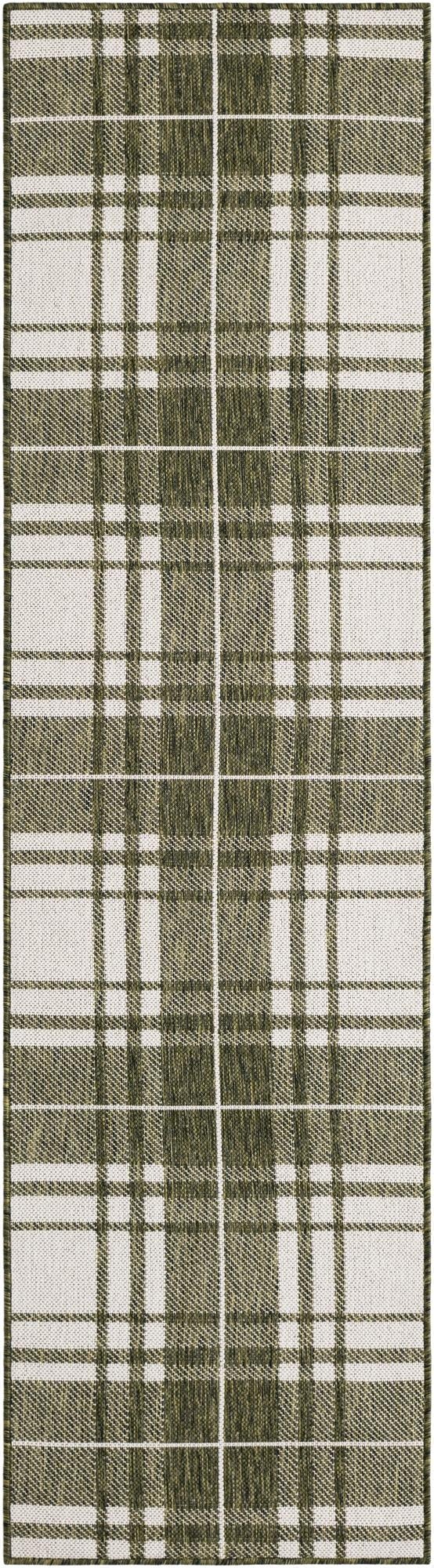  2' x 8'  Washable Checkered Indoor / Outdoor Runner Rug