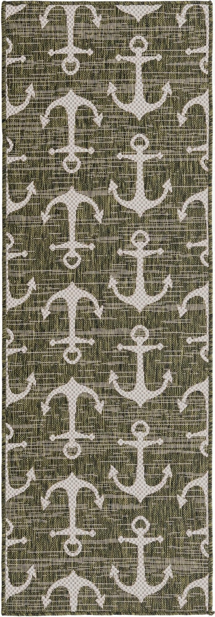  2' x 6'  Washable Coastal Indoor / Outdoor Runner Rug