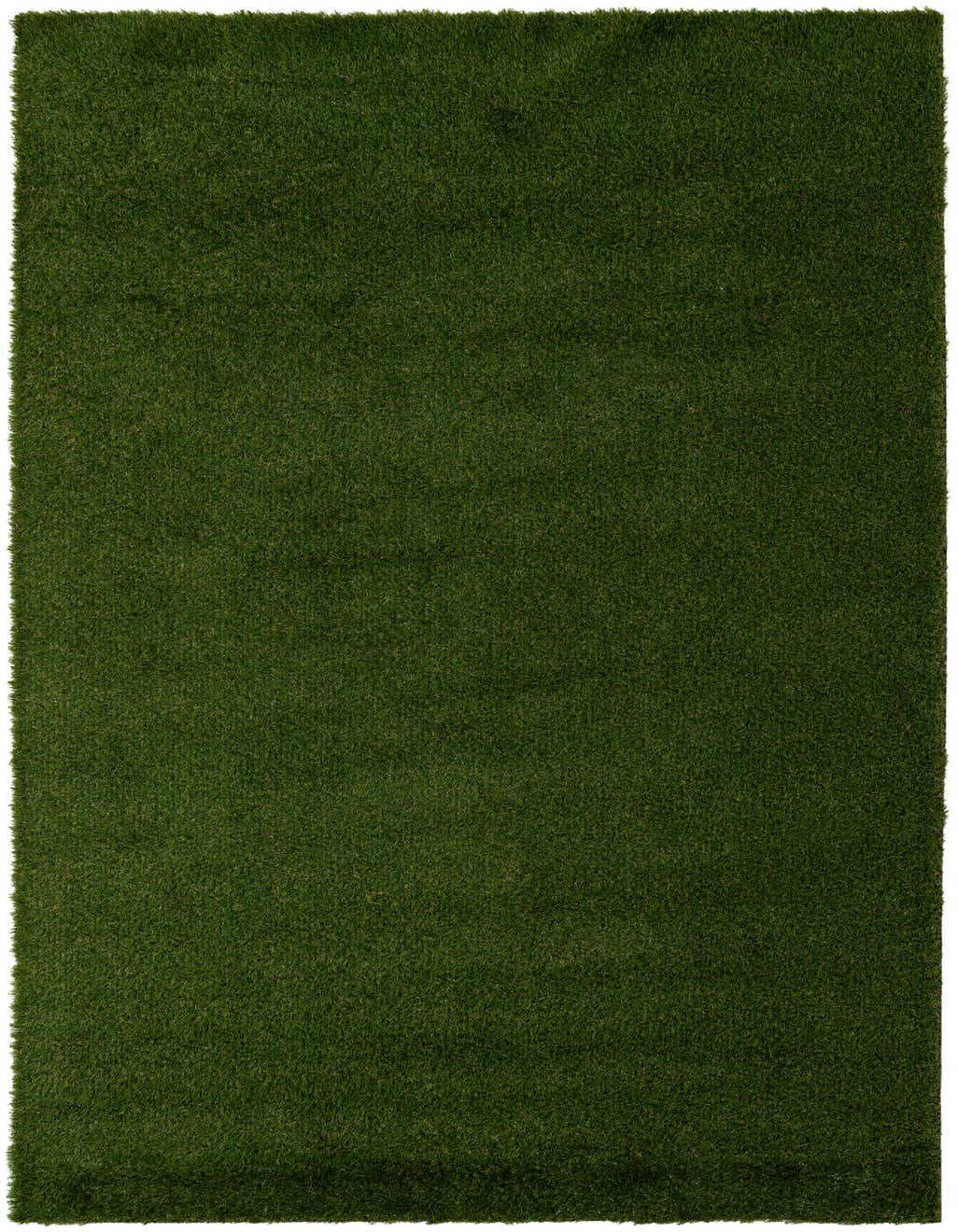 A 10 ft runner rug from the Rugs.com Outdoor Grass collection, featuring a solid green, medium pile texture, suitable for hallways or patios.