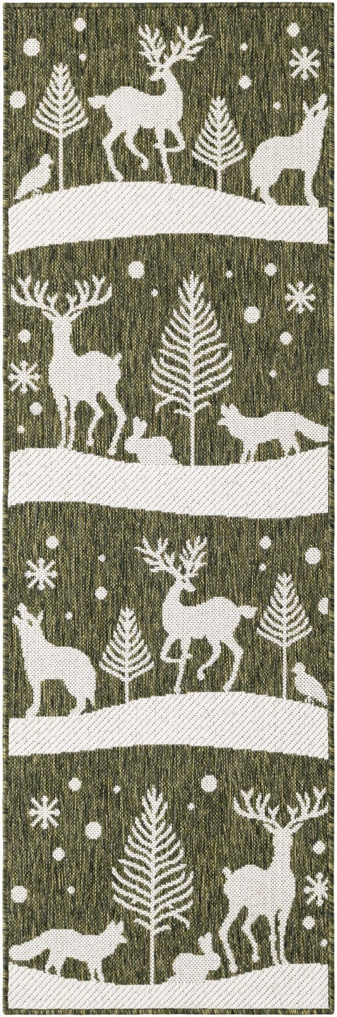  2' x 6'  Washable Holiday Indoor / Outdoor Runner Rug