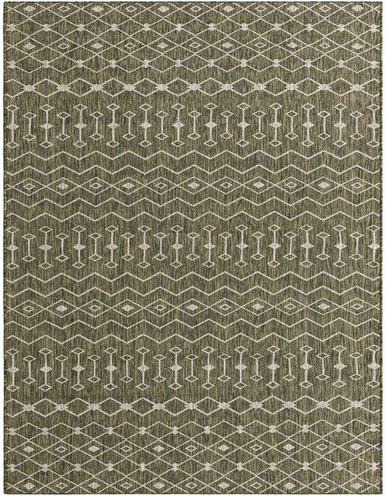 Primary image  4' 6 x 12'  Washable Lattice Indoor / Outdoor Runner Rug