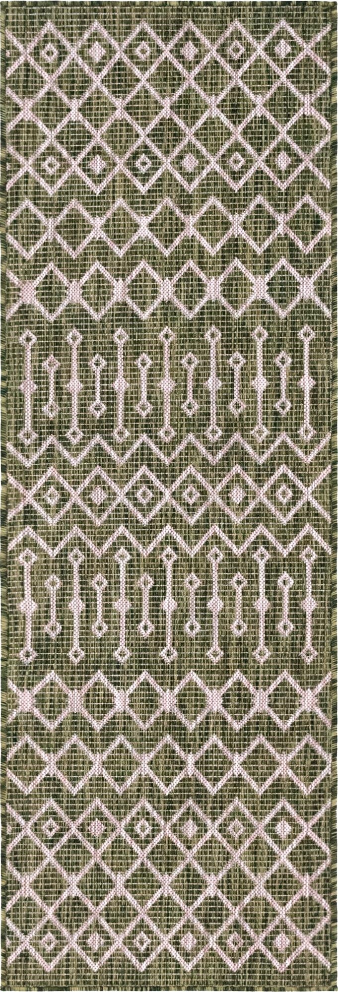  2' x 6'  Washable Lattice Indoor / Outdoor Runner Rug