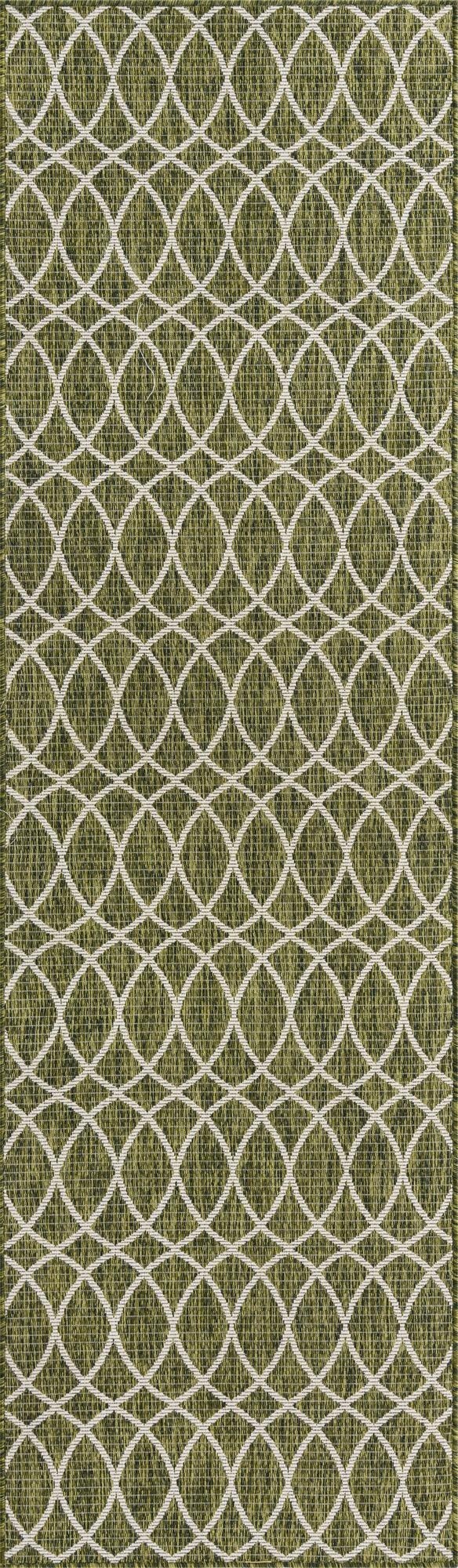  2' 7 x 10'  Washable Lattice Indoor / Outdoor Runner Rug