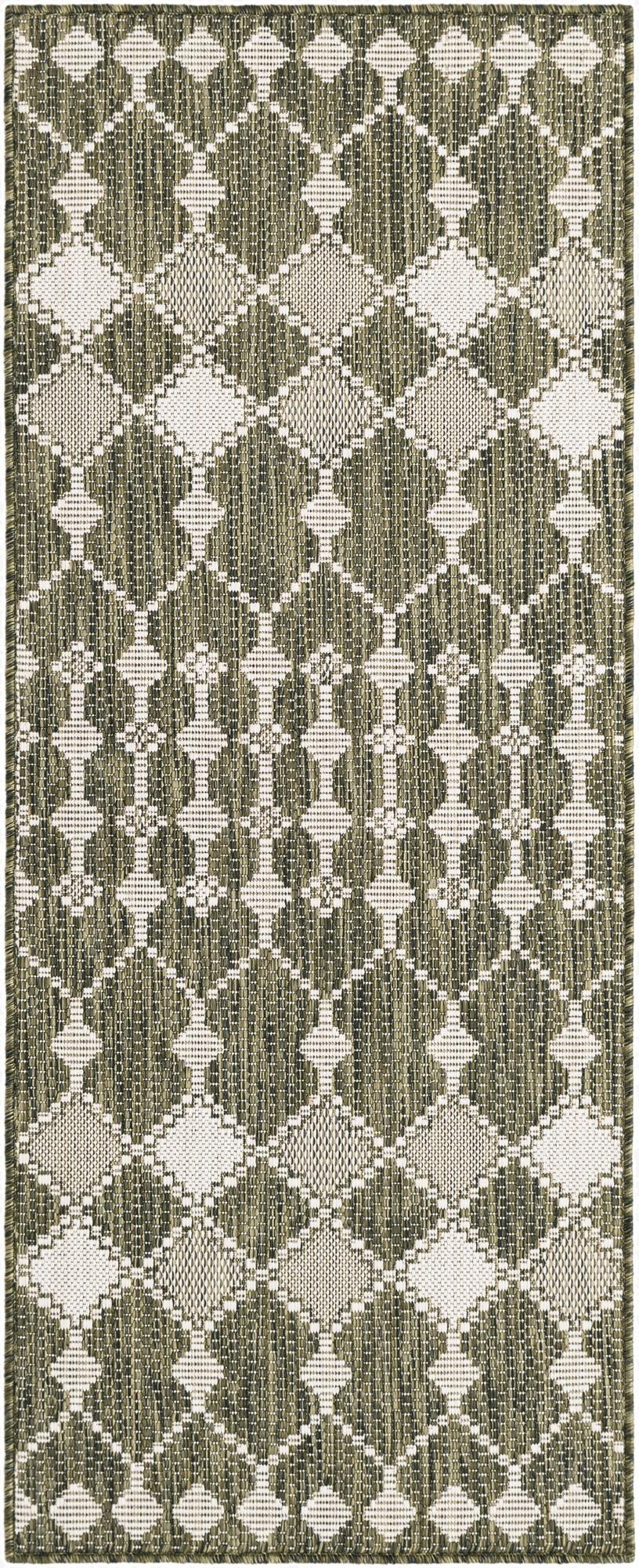  2' x 5'  Washable Lattice Indoor / Outdoor Runner Rug