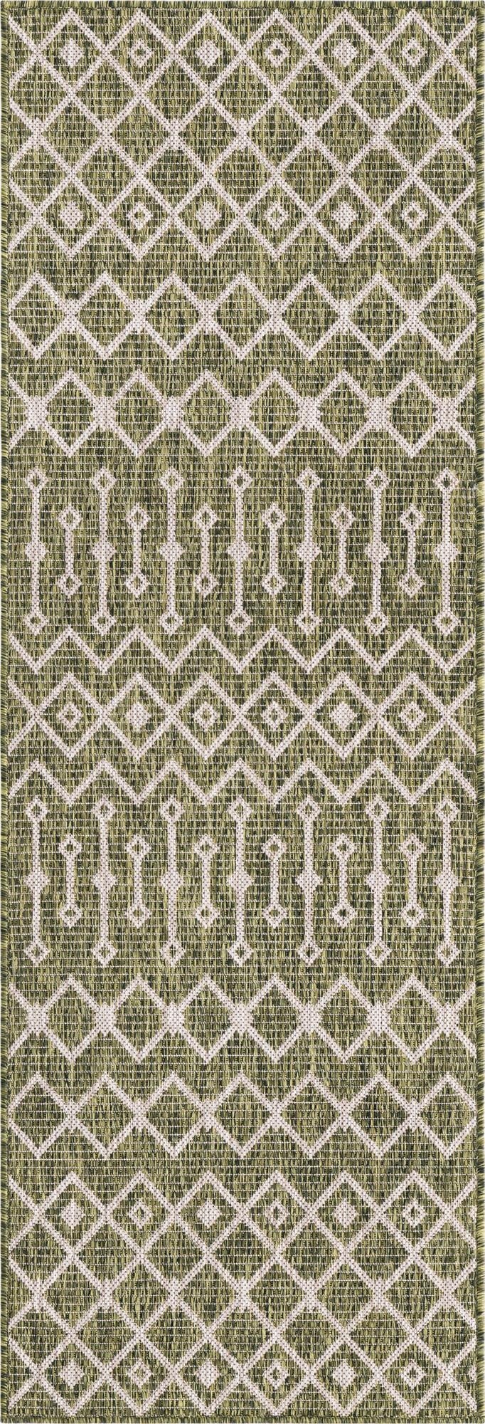  2' 7 x 10'  Washable Lattice Indoor / Outdoor Runner Rug