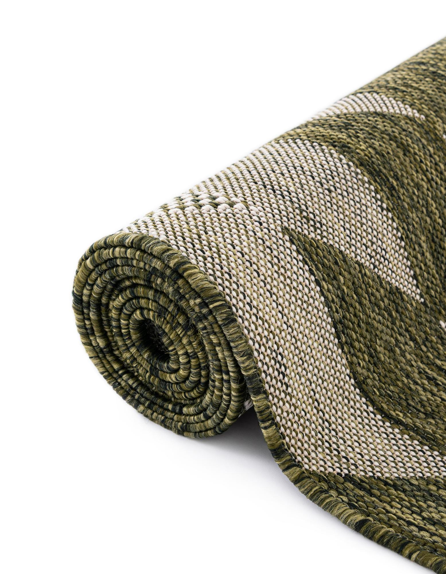 Green 2' x 8' Modern Indoor / Outdoor Runner Rug | Rugs.com