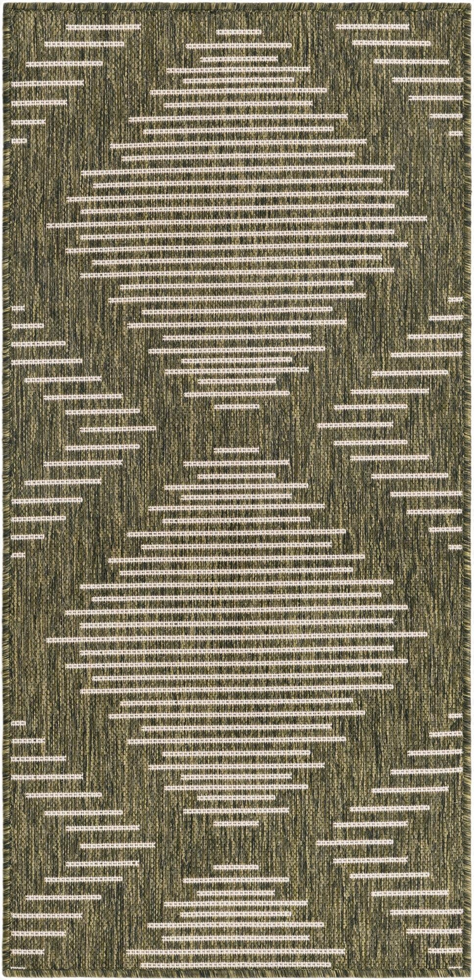  2' x 4'  Washable Modern Indoor / Outdoor Runner Rug