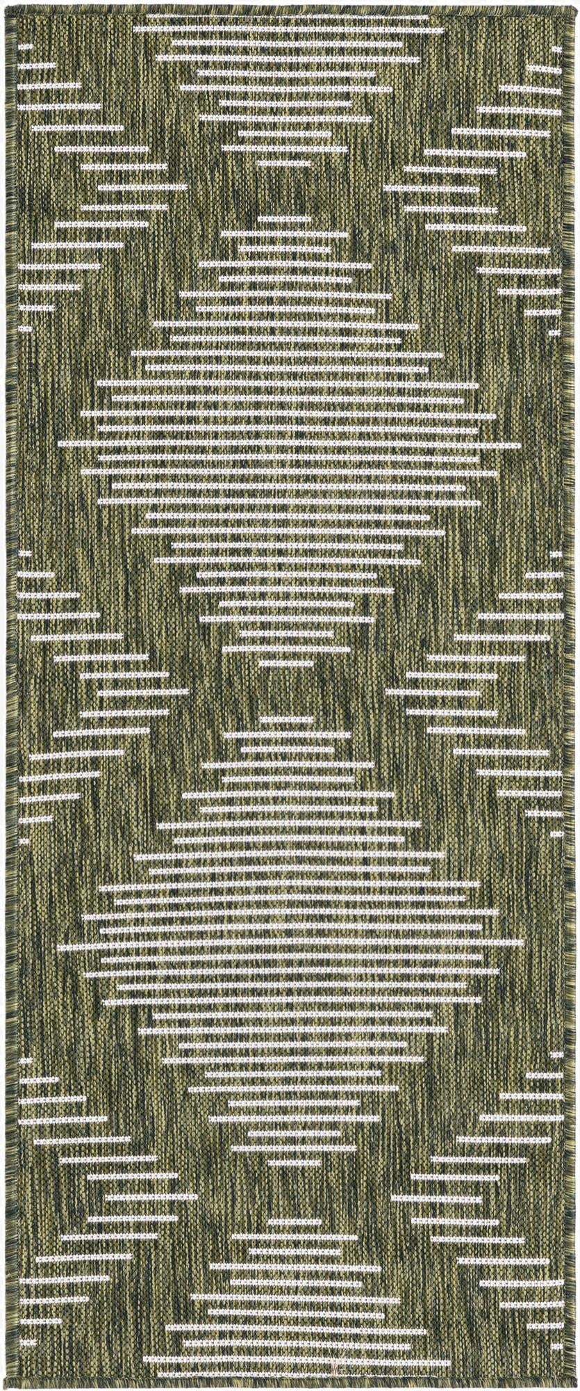  2' x 5' 3  Washable Modern Indoor / Outdoor Runner Rug