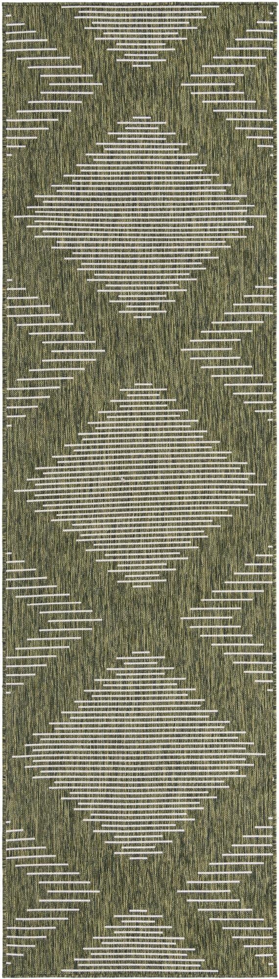  2' 7 x 12'  Washable Modern Indoor / Outdoor Runner Rug