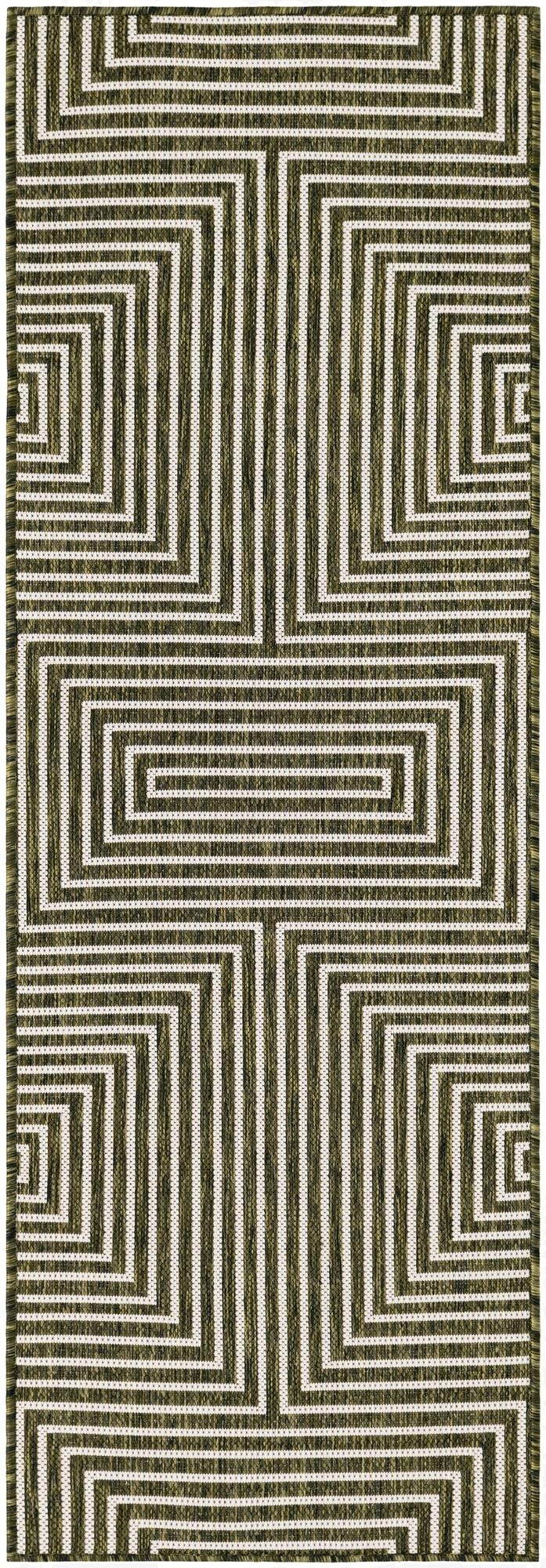  2' x 6'  Washable Modern Indoor / Outdoor Runner Rug