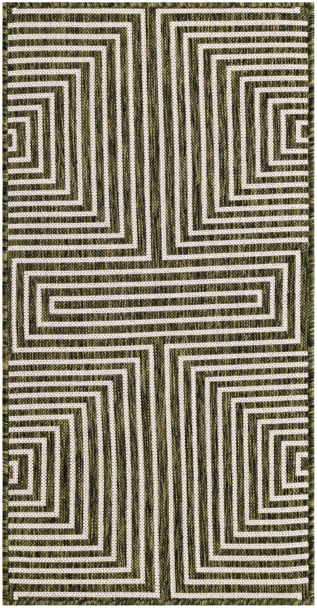  2' x 4'  Washable Modern Indoor / Outdoor Runner Rug