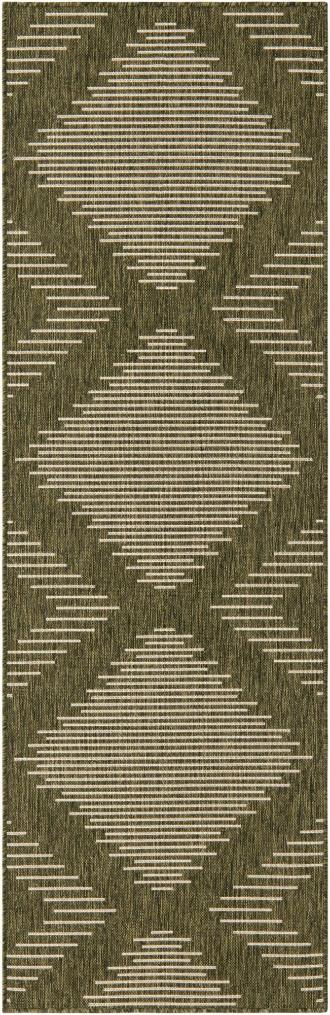  2' x 8'  Washable Modern Indoor / Outdoor Runner Rug