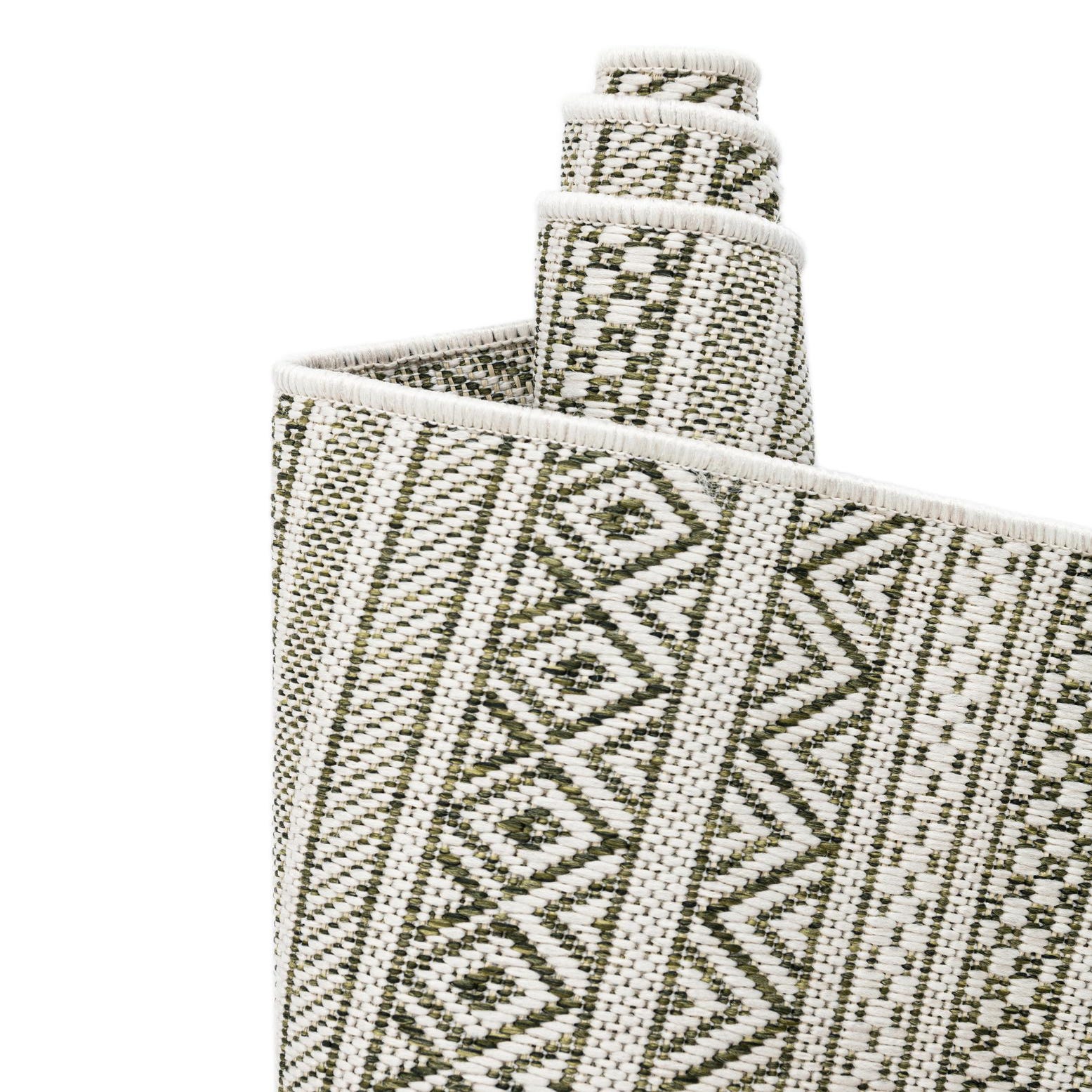 Green 2' 7 x 12' Ribbon Indoor / Outdoor Runner Rug | Rugs.com